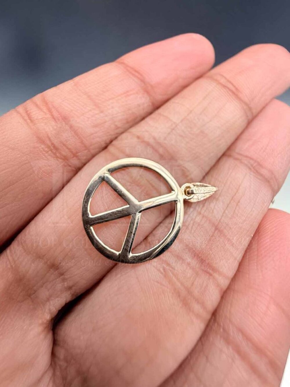 14K Yellow Gold Peace Pendant